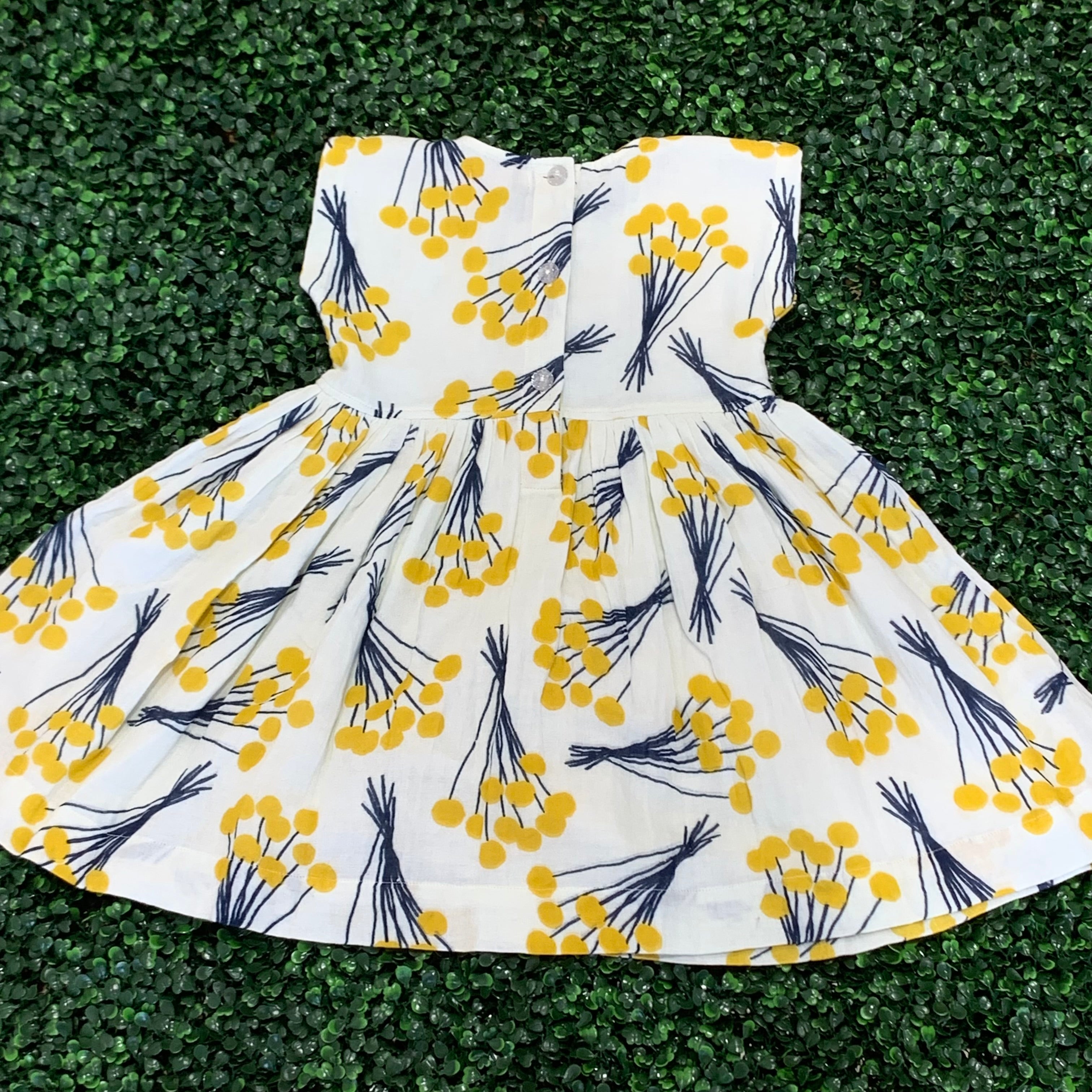 Adaline Dress - Yellow Pom Pom
